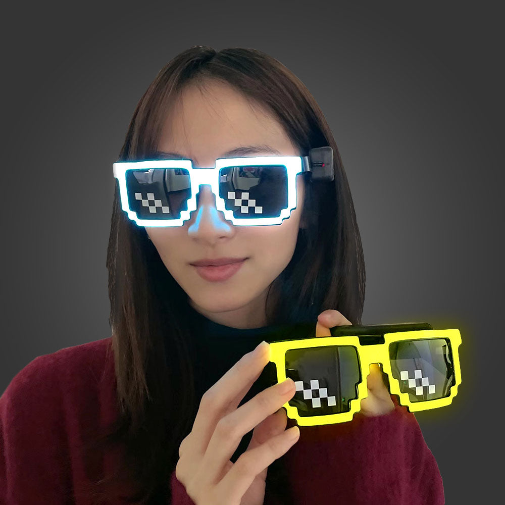 Light Up Pixel Meme Sunglasses